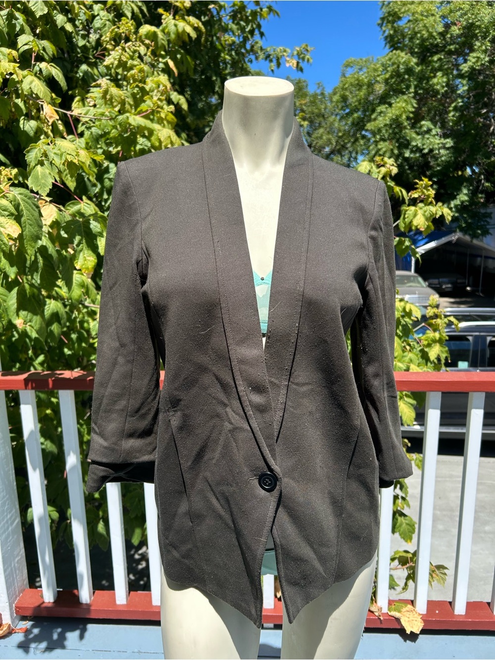 Single-Button Blazer Jacket in Army